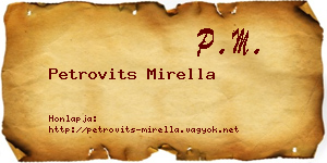 Petrovits Mirella névjegykártya